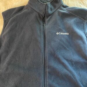 Columbia mens vest full zip fleece navy blue